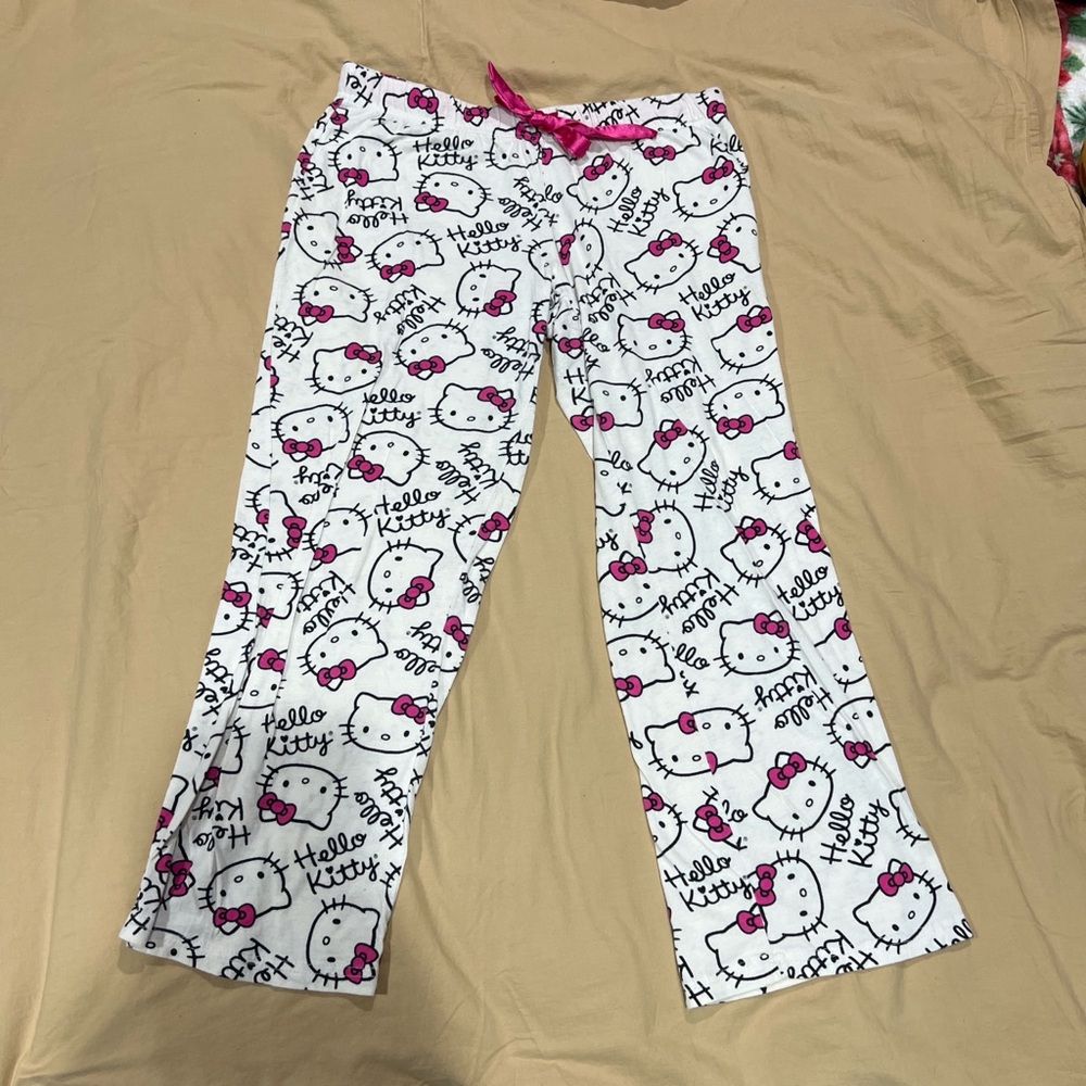 Hello Kitty Kids Pajama Bottoms - White and Pink